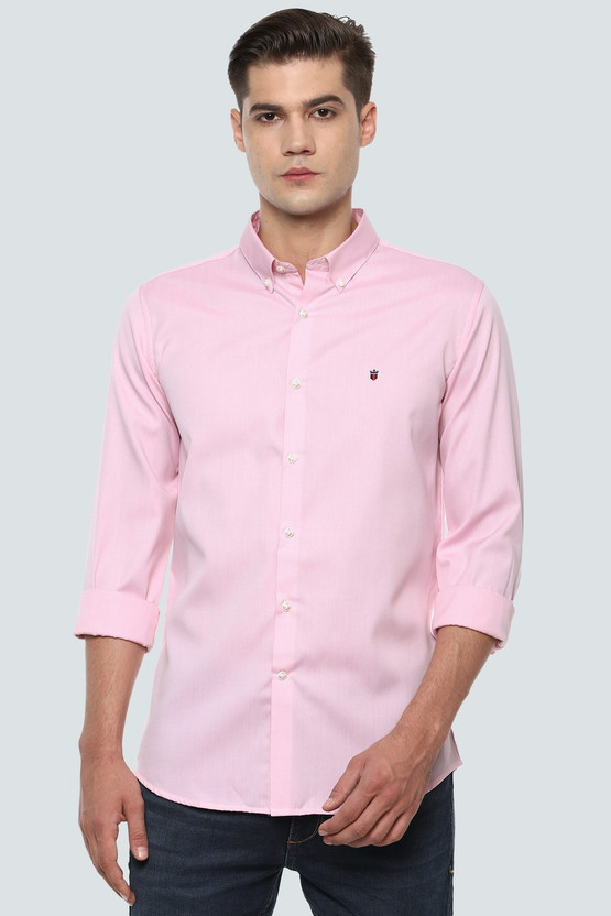 LOUIS PHILIPPE Men Solid Casual Pink 