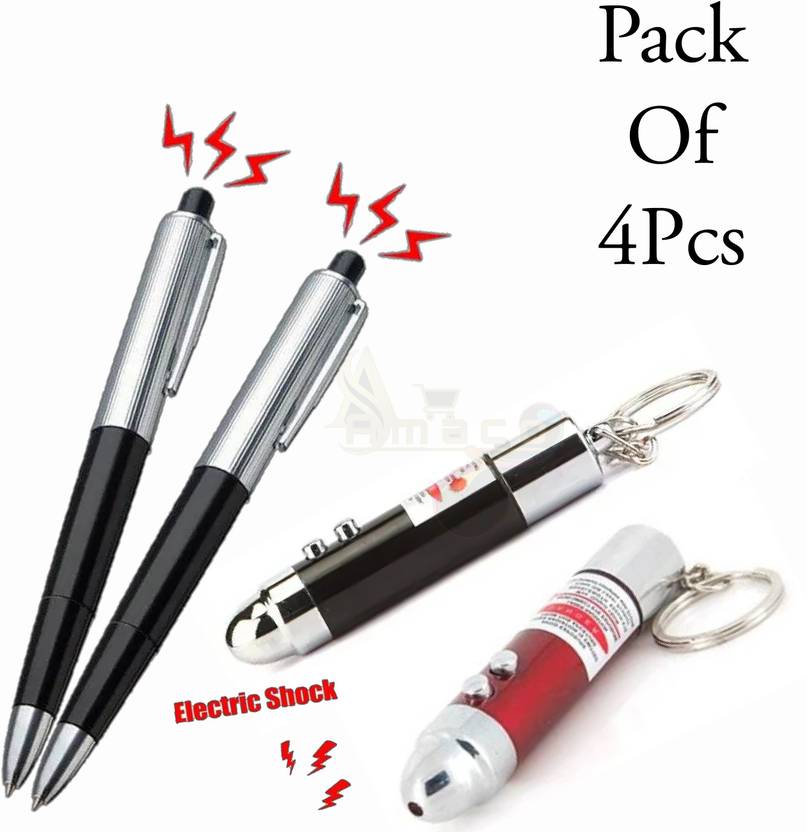 AMACO shock electric current pen, laser shock pen and laser Gag Toy