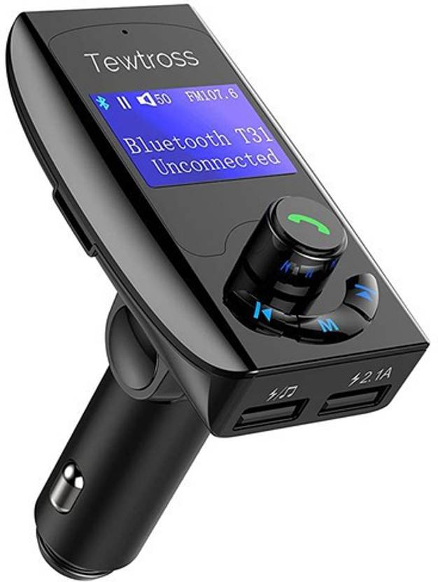 Tewtross v4.0 Car Bluetooth Device with FM Transmitter, 3.5mm Connector
