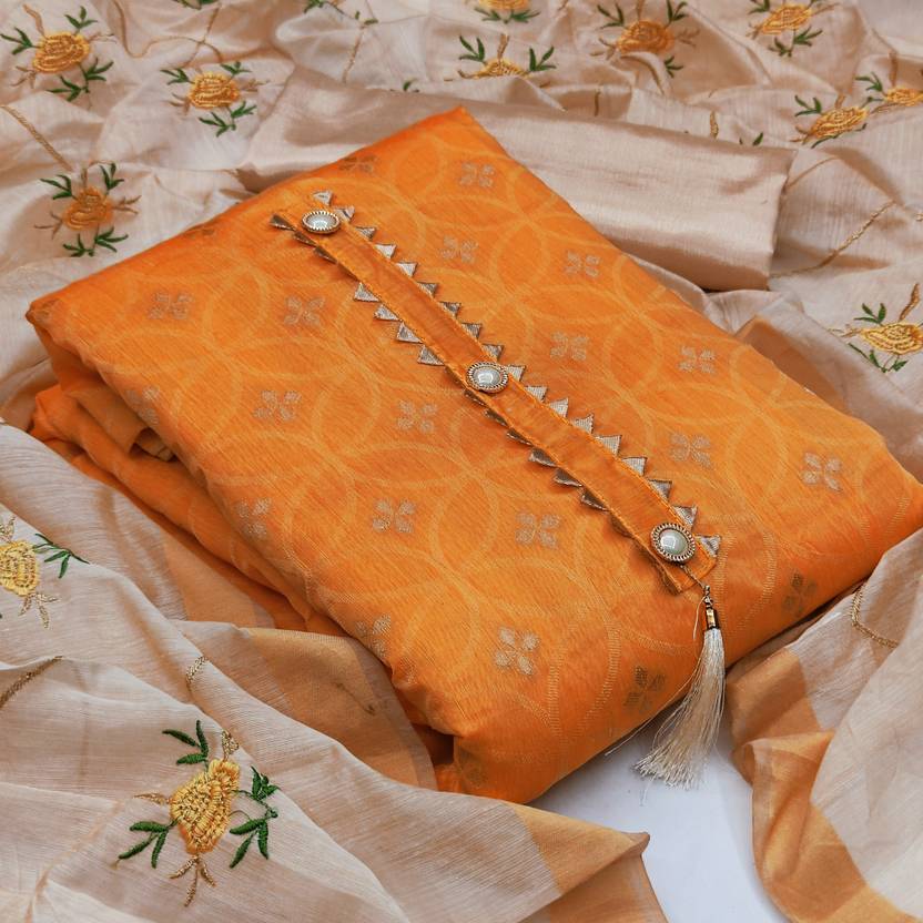 MEHZEEL FAB Unstitched Jacquard Salwar Suit Material Embroidered