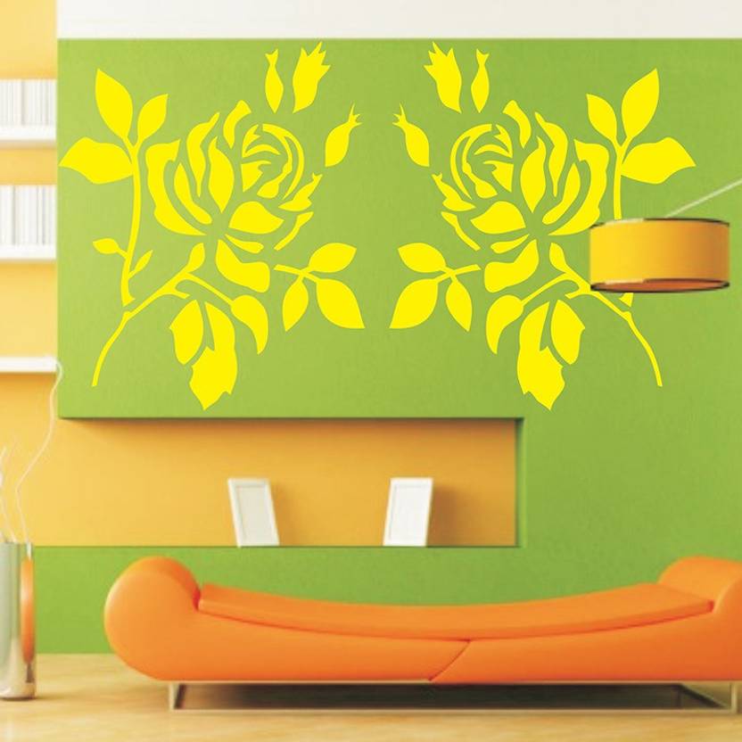 AMAZINGDECOR Size 16 " X 24 " Grated Rose flower wall art Stencil Decor Wall Stencil Wall