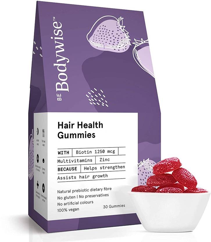 Bodywise Biotin Hair Gummies Reduce Hair fall & Regrow Hair Added Zinc & Multivitamins Price