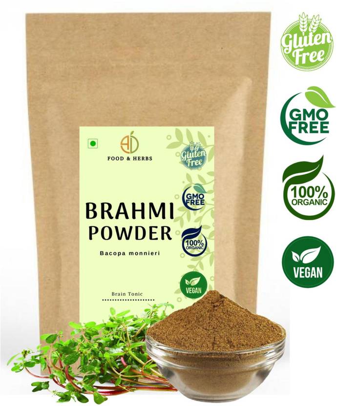 A D FOOD & HERBS ORGANIC BRAHMI POWDER / BACOPA MONNIERI Ayurveda