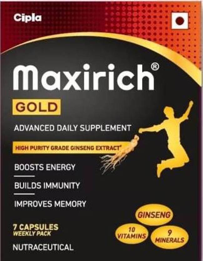 Maxirich Gold Advanced Multivitamin Daily Suppliment. (7X10=70 Softgel