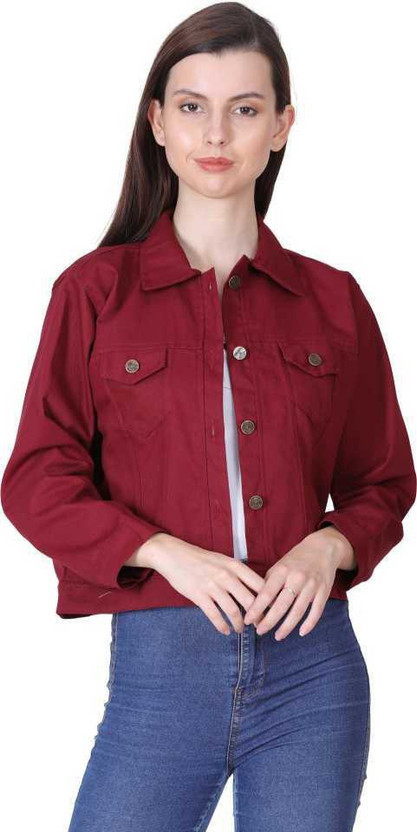 Sleeve Solid Women Denim Jacket 