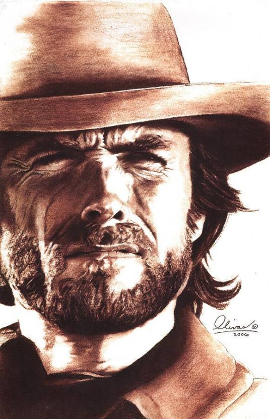 Clint Eastwood art • Clint Eastwood poster Clint Eastwood print Cowboy ...