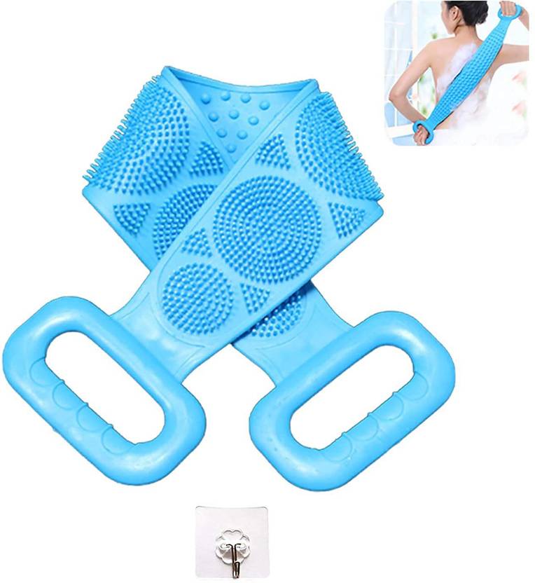 Ashani Creations Silicone Bath Body Brush Back Cleaning Exfoliating Body Scrubber Bath Shower Towel Silicone Body Wash Scrubber Belt for Men and Women