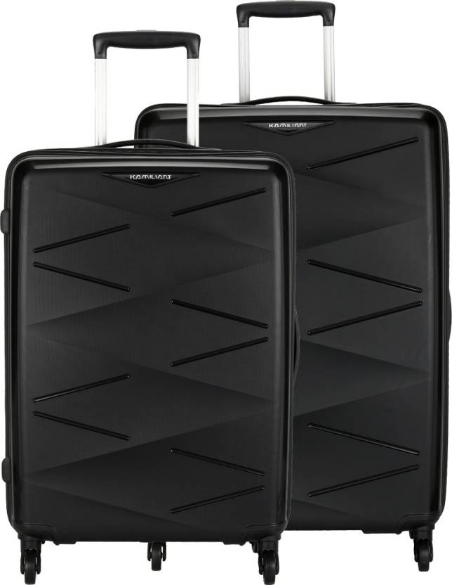 Kamiliant by American Tourister Hard Body Set of 2 Luggage 4 Wheels – Triprism (Small + Medium) – Black