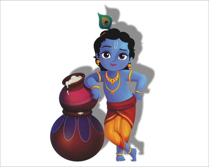 Jump up 45 cm Kanha ji, Wall sticker Self Adhesive Sticker