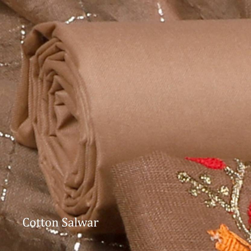 Unstitched Cotton Silk Salwar Suit Material Embroidered, Embellished