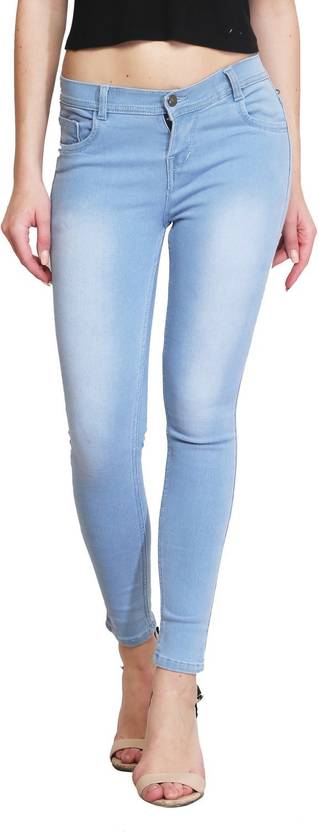 A-Okay Women Slim Mid Rise Light Blue Jeans