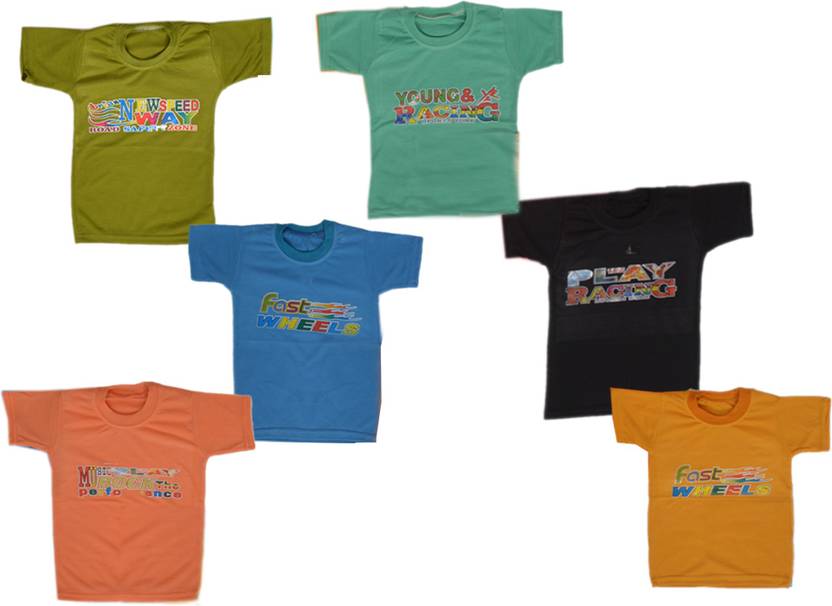 ALUXDON Baby Boys Printed Cotton Blend Regular T Shirt