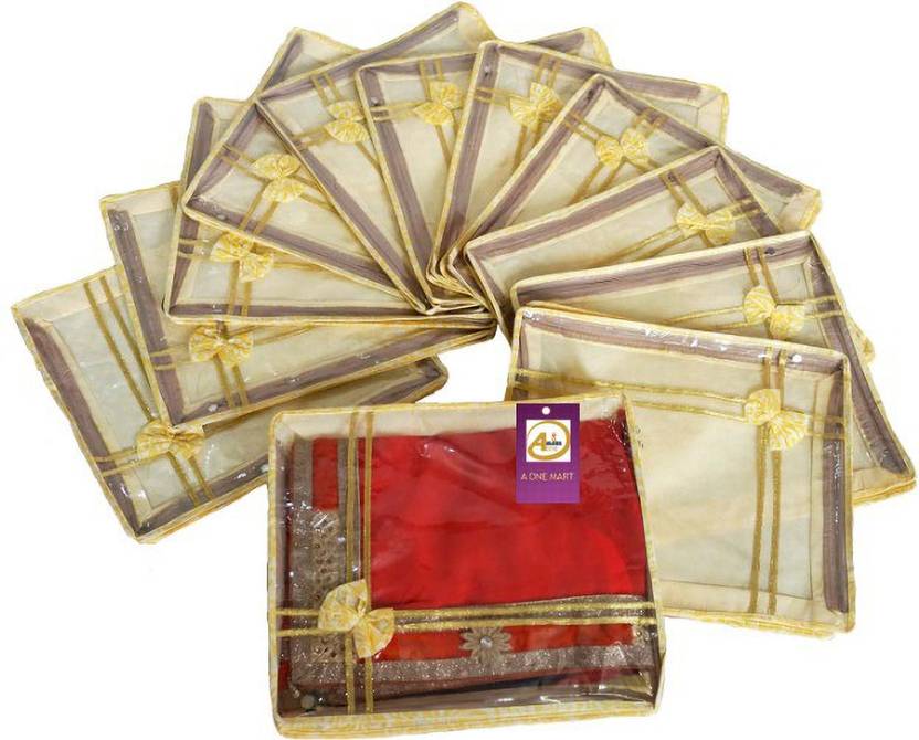 A One Mart SAREE COVER Designer Bow Saree Packing Covers (With Zip Lock