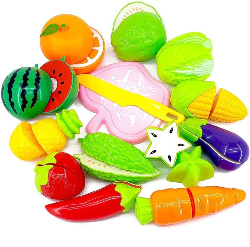 SVE Realistic Sliceable 8 Pcs Fruits and Vegetables Cutting Play Toy ...