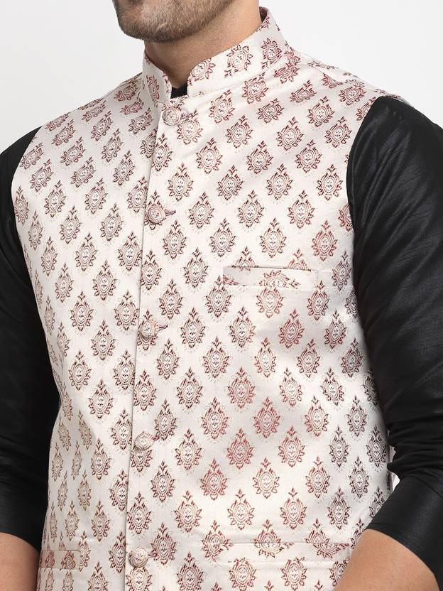 Men Woven Design Nehru Jacket