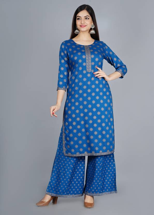 AARA WOMEN Women Kurti Palazzo Set Buy AARA WOMEN Women Kurti Palazzo