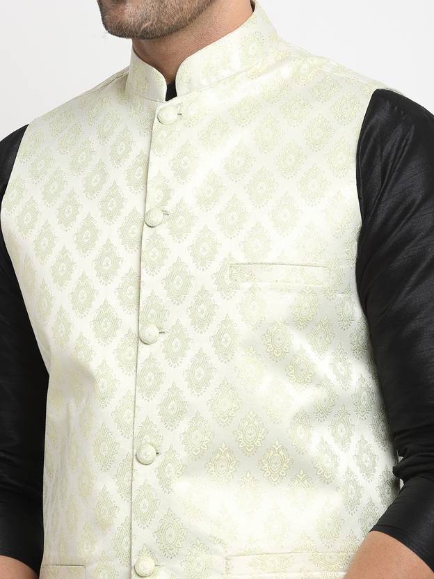 Men Woven Design Nehru Jacket