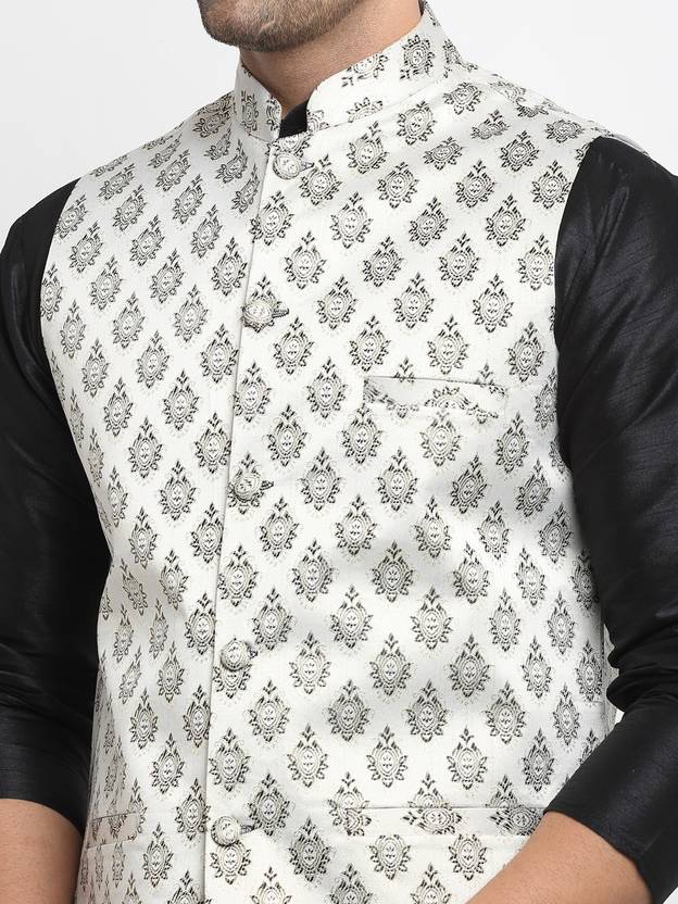 Men Woven Design Nehru Jacket