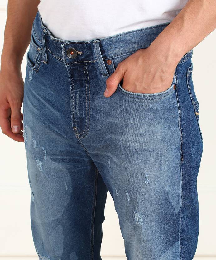 Men Regular Mid Rise Blue Jeans