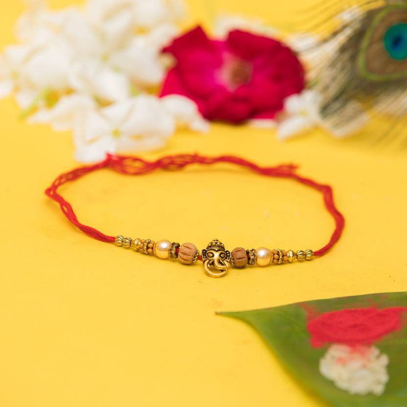 Designer VA-A Sandalwood Rakhi, Chawal Roli Pack Set by pramonita
