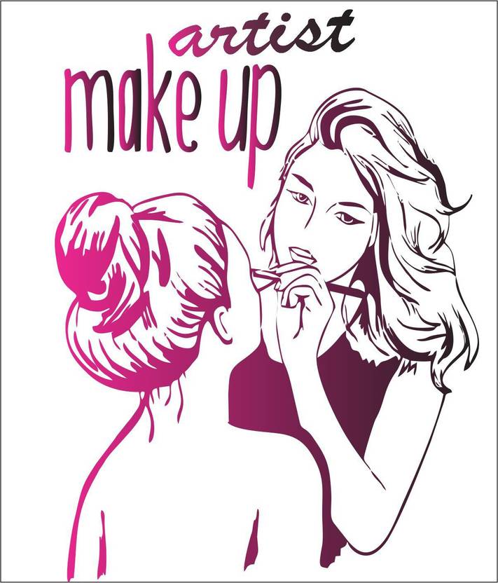 Sahaj Creation 68 cm beauty parlour girl wall sticker Self Adhesive