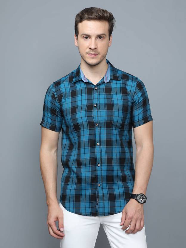 Carbonn Blue Men Slim Fit Checkered Casual Shirt
