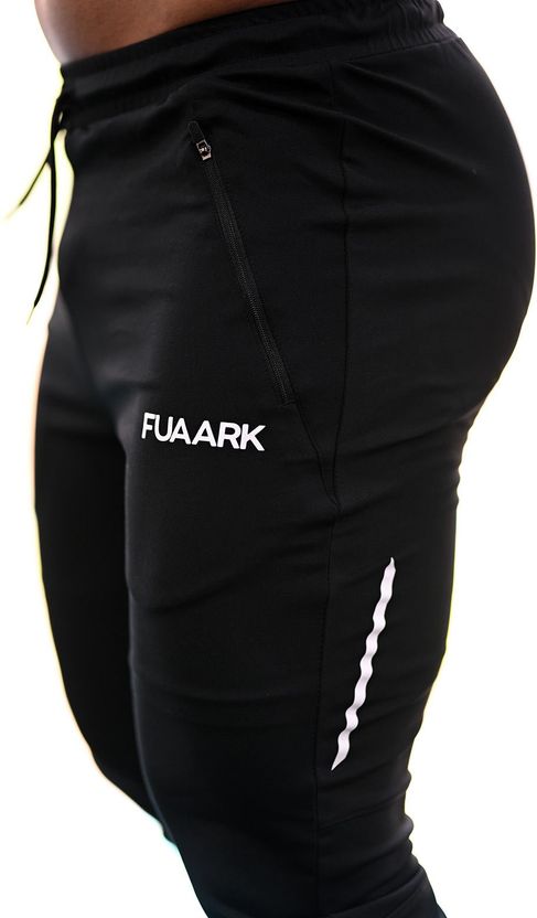 FuaarK Men Black, White Printed Track Pants - Image 4