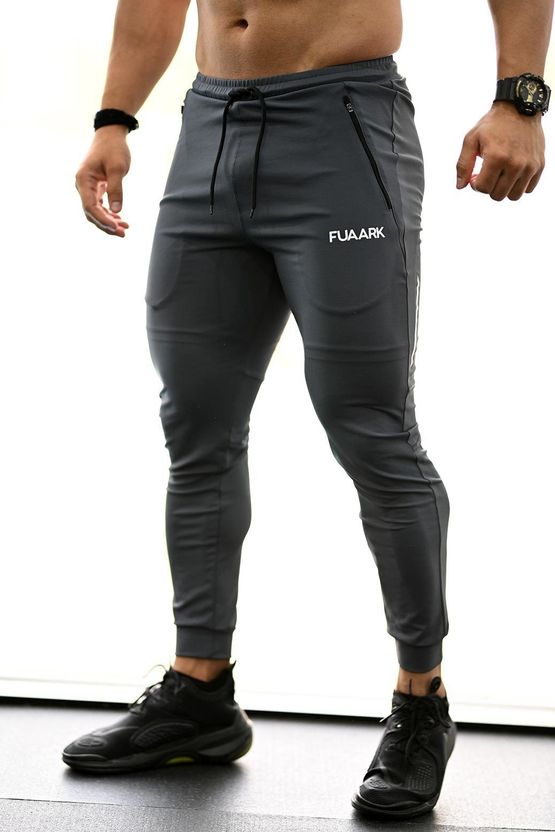 FuaarK Men Black, White Printed Track Pants - Image 6