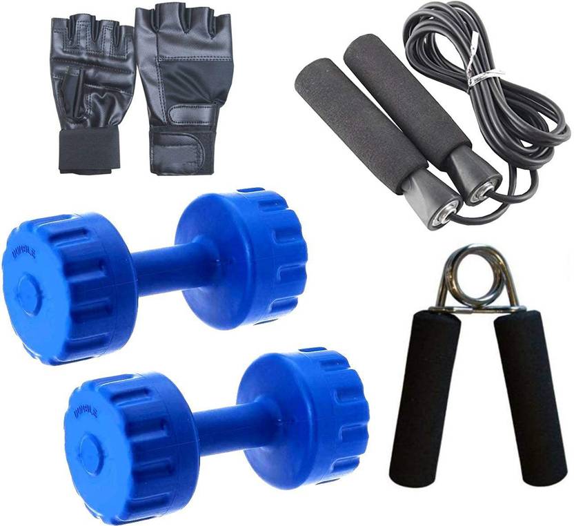 saipro Dumbbell Set, PVC Dumbbells, PVC Dumbbell 1 Pair with Gym Gloves, Gripper and Skipping