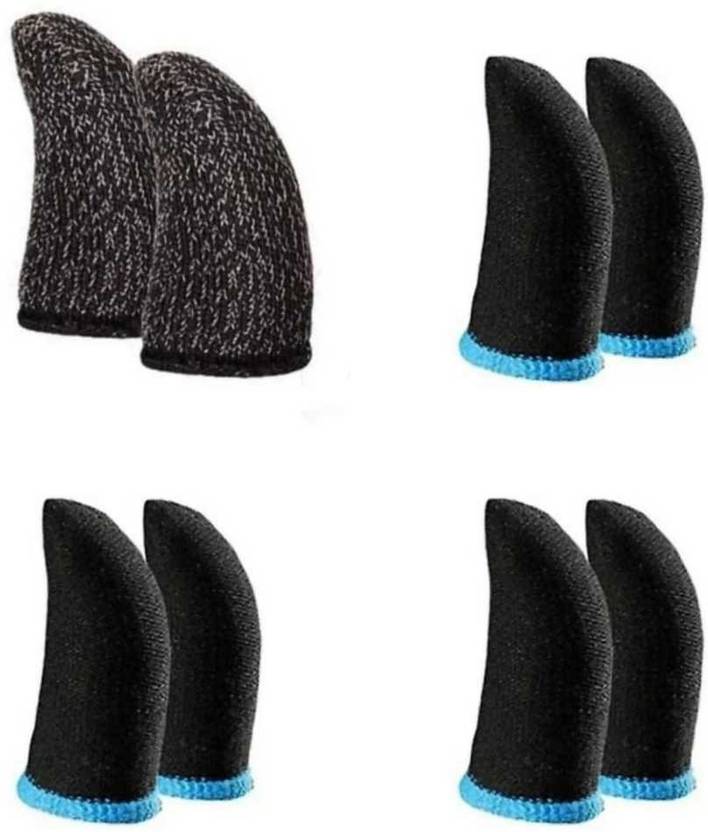 Flipace GAMING_SLEEVES 1 Pair Black, 3 Pair Blue Line Finger Sleeves Finger Sleeve Price in