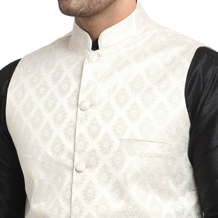 Men Self Design Nehru Jacket
