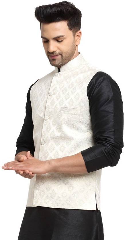 Men Self Design Nehru Jacket