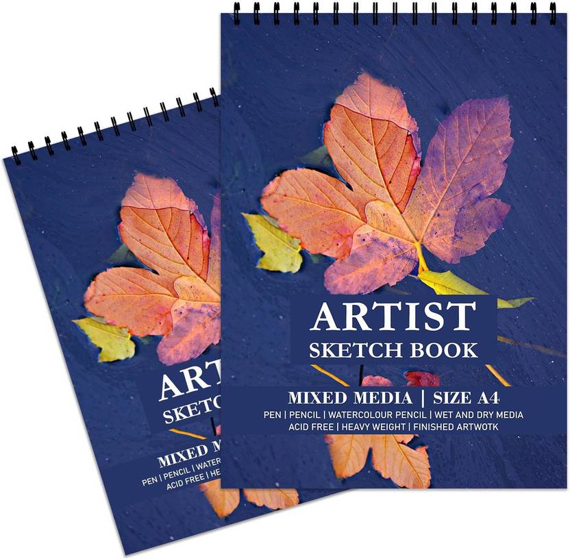 Paper Parwana Leaf Blue Background Artist Sketch Drawing Book A4 Size