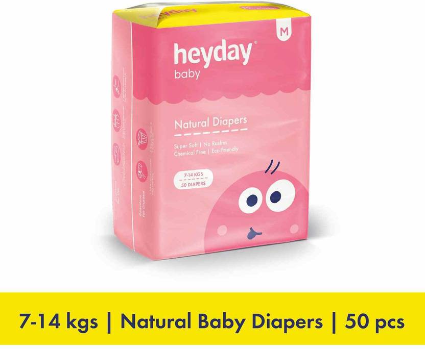 heyday Natural & Organic Baby Diapers (Medium 50 pack) M Buy 50