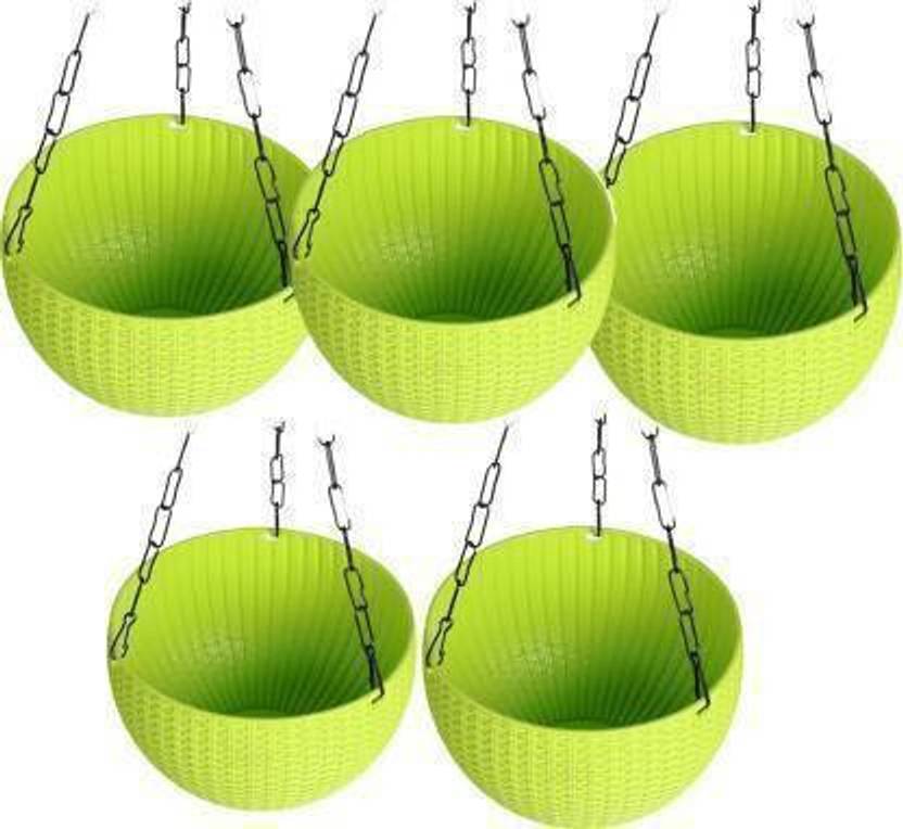 Ramanuj (Pack of 5,plastic) 8.26" Round High Quality Flower Rattan