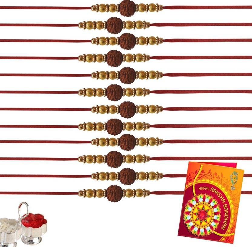 Suppro Rakhi Set  (12 rakhi, Roli Chawal, Greeting Card)