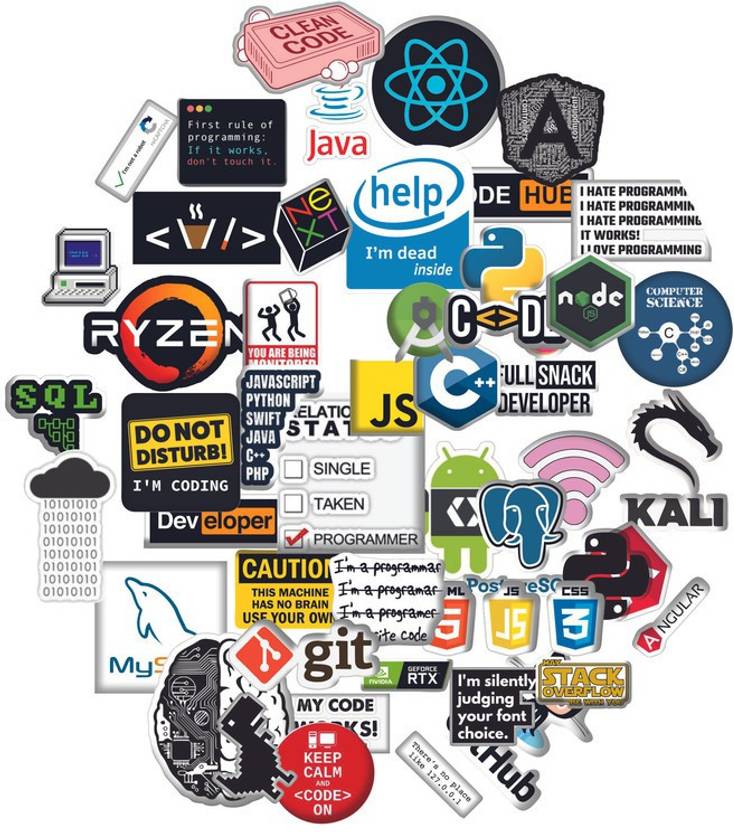 Yuckquee Coding Programming Laptop Stickers for Laptops, Car ...