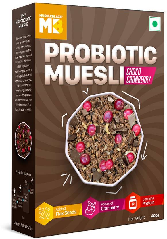 MUSCLEBLAZE Probiotic Muesli, Breakfast Cereals For Good Gut Health