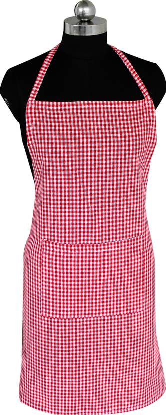 Feather Green Cotton Home Use Apron - Free Size