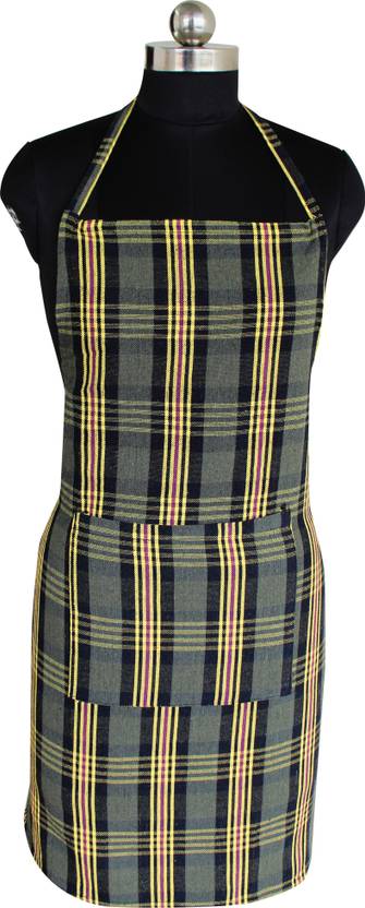 Feather Green Cotton Home Use Apron - Free Size