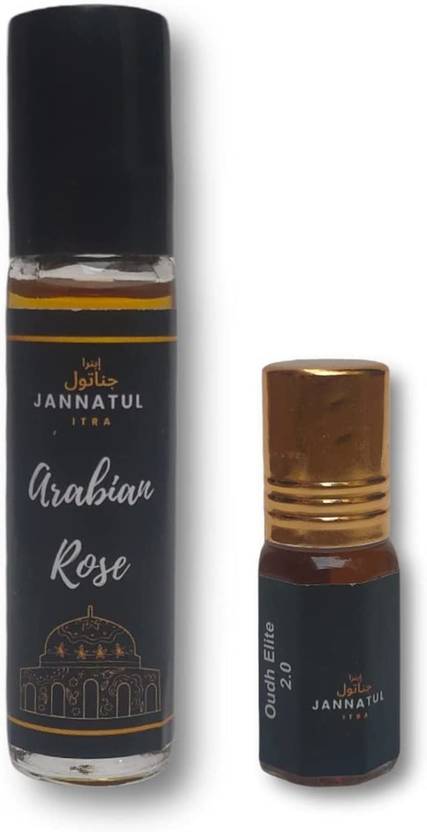 Jannatul itra Arabian Rose | Oudh Elite 2.0 | Perfume/Fragrance Oil Roll-on Attar | Floral Attar | Premium Long Lasting Concentrated Attar for Men & Women | Unisex | Arabian Rose 10 ml | Oudh Elite 2.0 4 ml Floral Attar