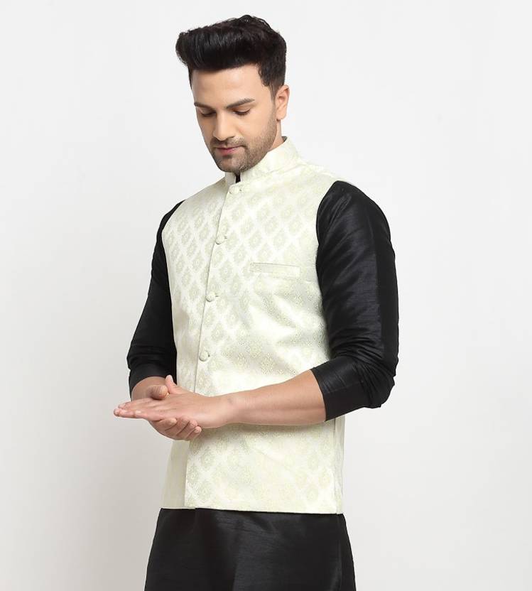 Men Woven Design Nehru Jacket