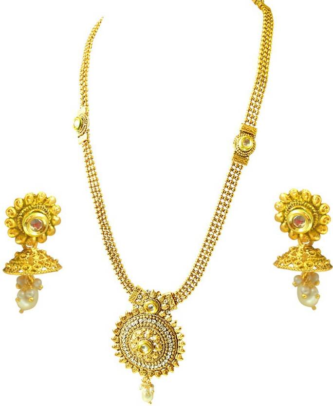 SURAT DIAMONDS Metal Goldplated Multicolor Jewellery Set Price in