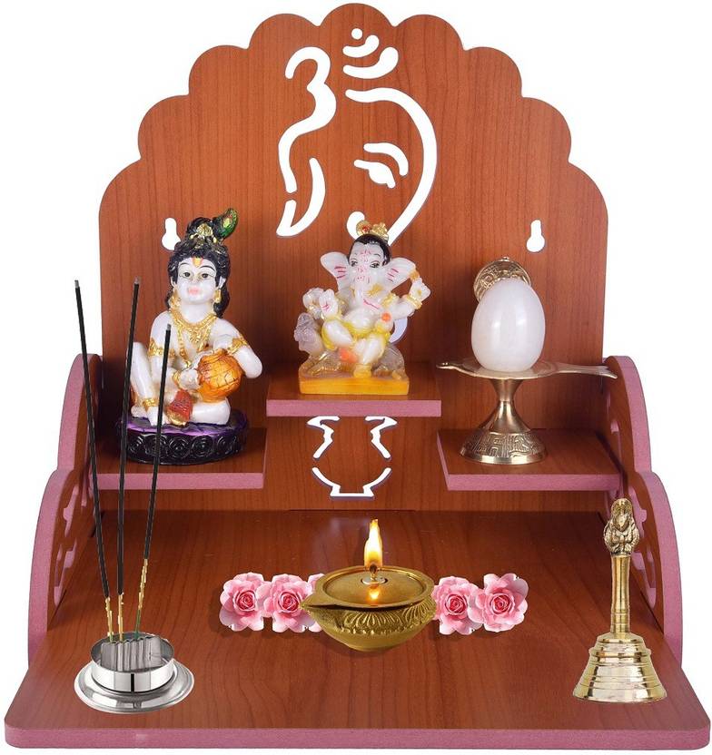 midu Wooden Home Temple/Home mandir/god Stand for Home Engineered Wood