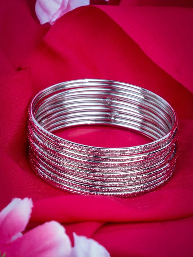 ACCESSHER Metal Bangle Set