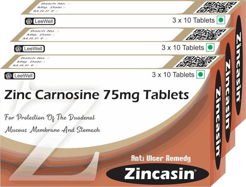 zincasin Zinc carnosine Tablets Gastric Ulcer+Stomach Health Supplement
