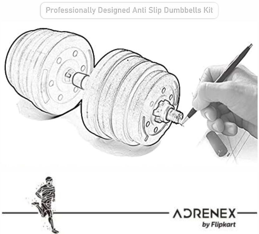 Adrenex 3 in 1 Convertible Dumbbells Kit 12 Kg - Image 3
