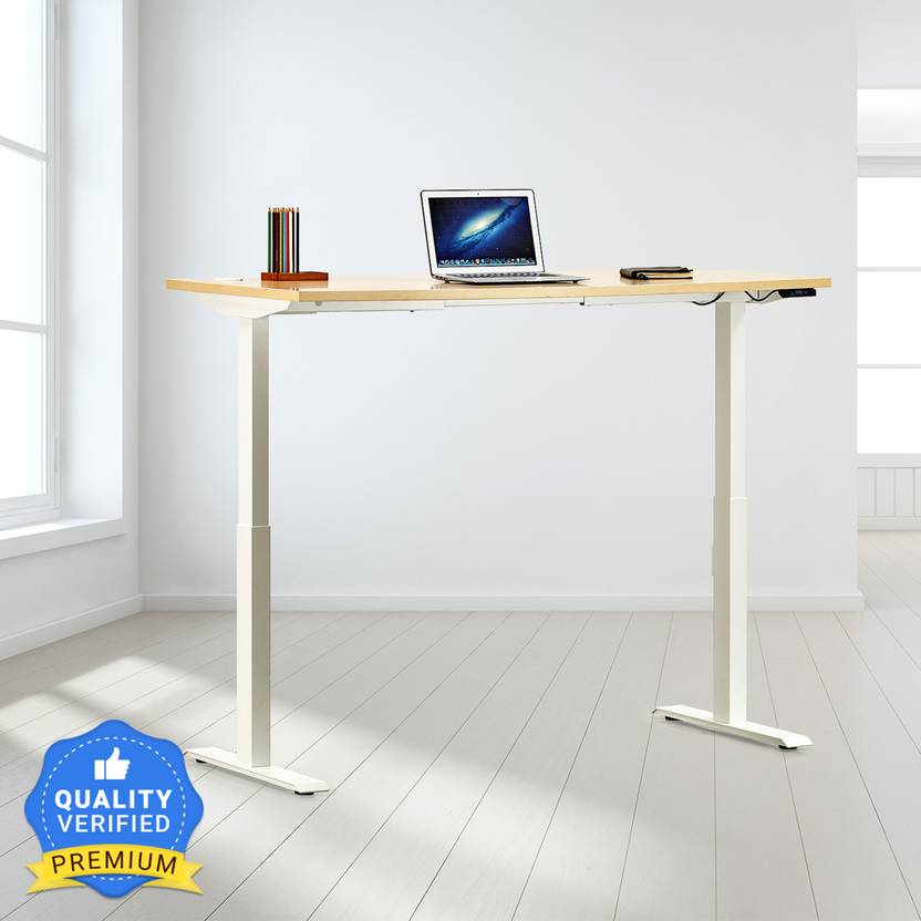 Featherlite Motorized Height Adjustable Engineered Wood Office Table