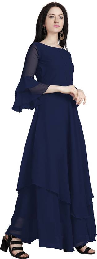 Women Layered Blue Dress