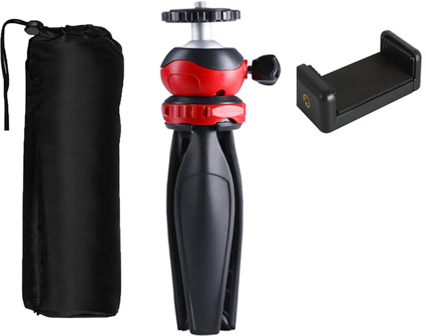 POZUB New Arrival High Quality PZB-EP6 Mini Tripod + DUSTPROOF BAG with Holding Clip vertical tabletop mobile phones S-070 Mount with 360 Degree Ball Head Pocket Plastic mobile Stand Flexible Smart Phone Multi-functional for Live Special Design for S